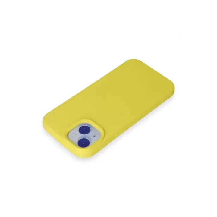Mey İthalat®   iPhone 15 Kılıf Nano içi Kadife Silikon - Sarı