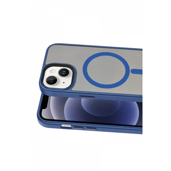 Mey İthalat®   iPhone 15 Megane Magsafe Kapak - Lacivert