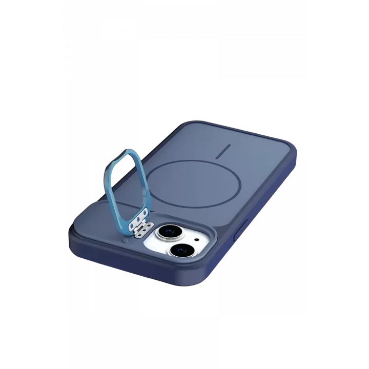 Mey İthalat®   iPhone 15 Pale Magsafe Standlı Kapak - Mavi