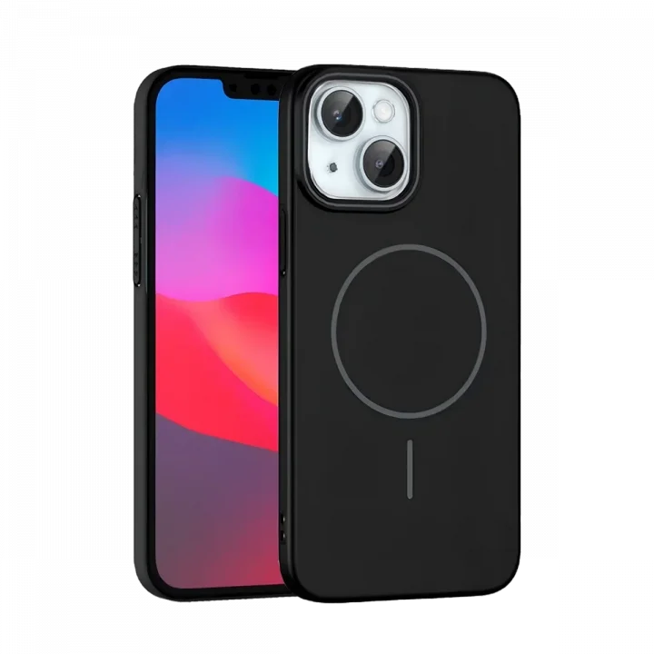 Mey İthalat®   iPhone 15 Plus Broş Magsafe Kapak - Siyah
