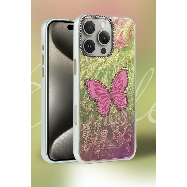 Mey İthalat®   iPhone 15 Plus Kılıf Blade Aynalı Desenli Kapak - Desen 1