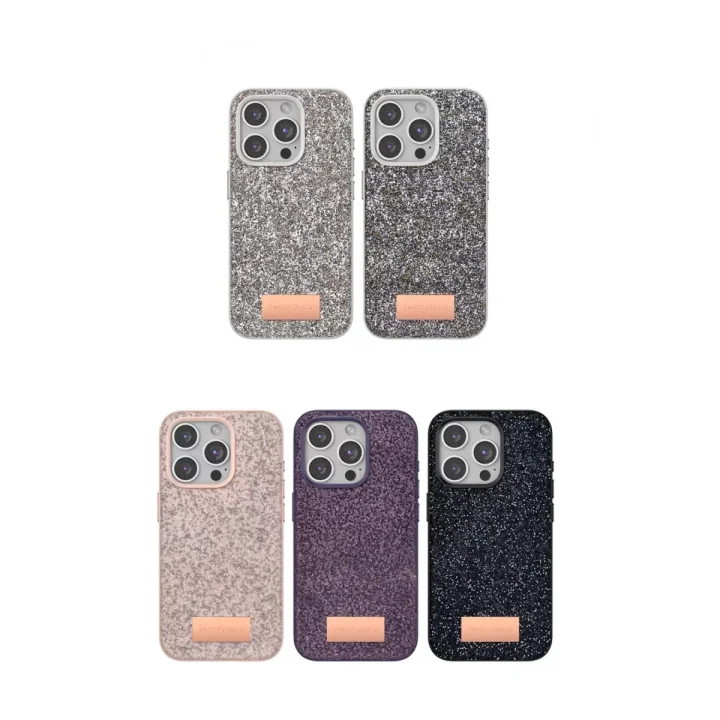 Mey İthalat®   iPhone 15 Pro Max Bright Simli Kapak - Siyah