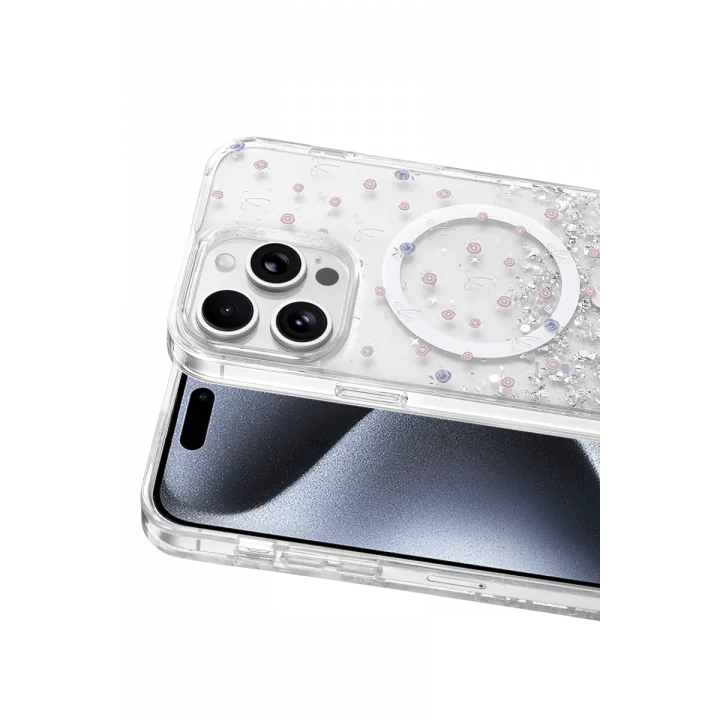 Mey İthalat®   iPhone 15 Pro Max Misk Simli Magsafe Kapak - Desen 1