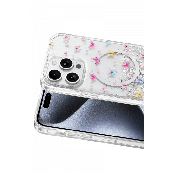 Mey İthalat®   iPhone 15 Pro Max Misk Simli Magsafe Kapak - Desen 4