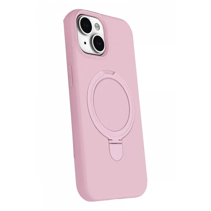 Mey İthalat®   iPhone 15 Regal Magsafe Standlı Kapak - Açık Pembe