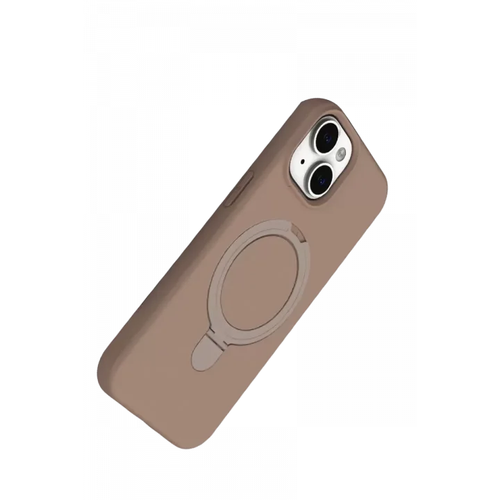Mey İthalat®   iPhone 15 Regal Magsafe Standlı Kapak - Çöl Titanyum