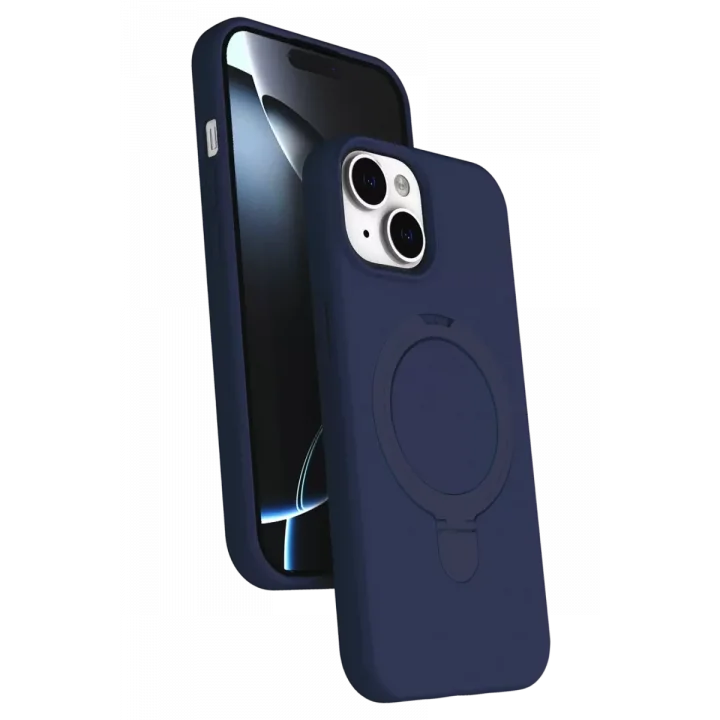 Mey İthalat®   iPhone 15 Regal Magsafe Standlı Kapak - Lacivert