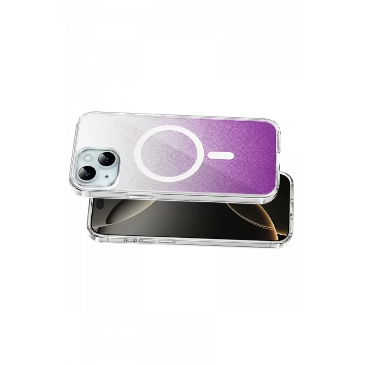 Mey İthalat®   iPhone 15 Sora Simli Magsafe Kapak - Mor