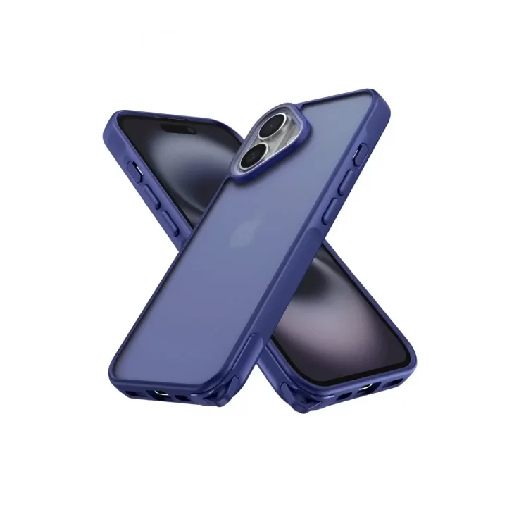 Mey İthalat®   iPhone 16 Kılıf Elegant Kapak - Lacivert