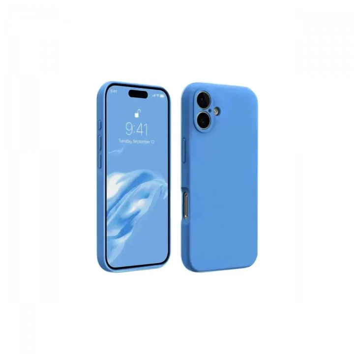 Mey İthalat®   iPhone 16 Kılıf First Silikon - Mavi