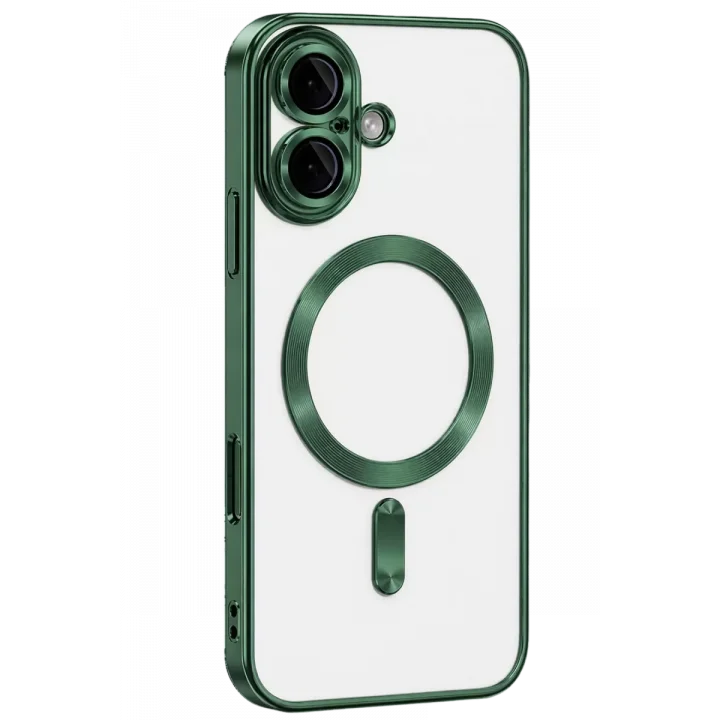 Mey İthalat®   iPhone 16 Kılıf Kross Magneticsafe Kapak - Koyu Yeşil