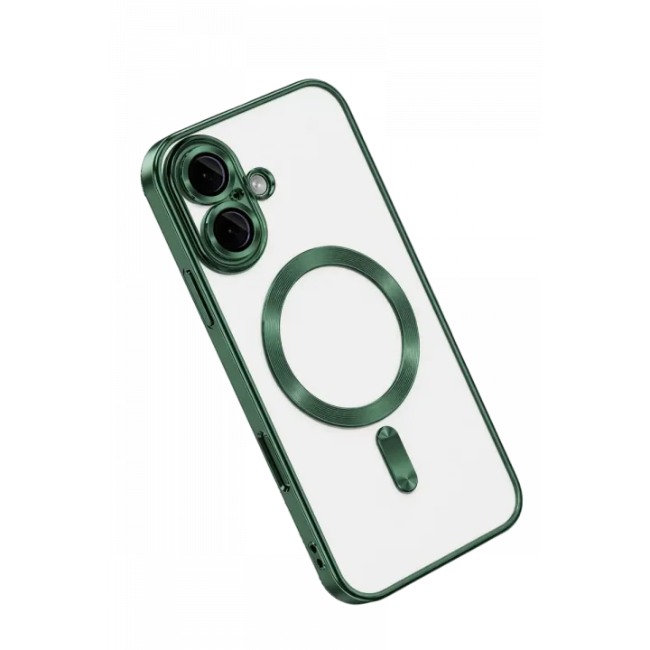 Mey İthalat®   iPhone 16 Kılıf Kross Magneticsafe Kapak - Koyu Yeşil