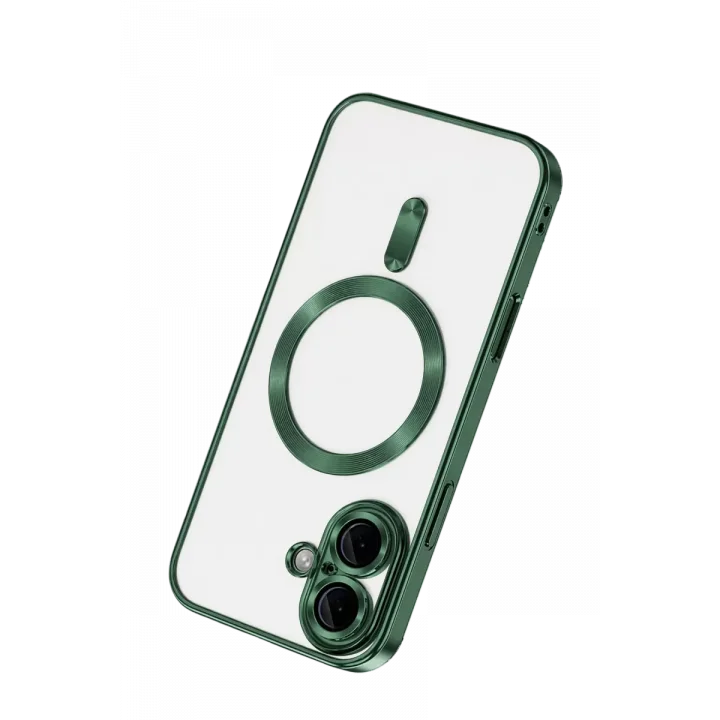 Mey İthalat®   iPhone 16 Kılıf Kross Magneticsafe Kapak - Koyu Yeşil
