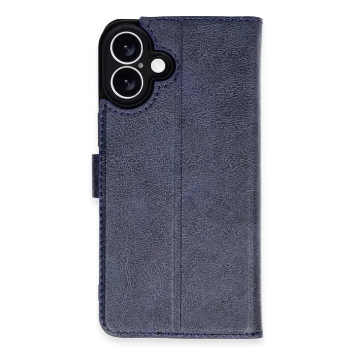 Mey İthalat®   iPhone 16 Kılıf Trend S Plus Kapaklı Kılıf - Lacivert