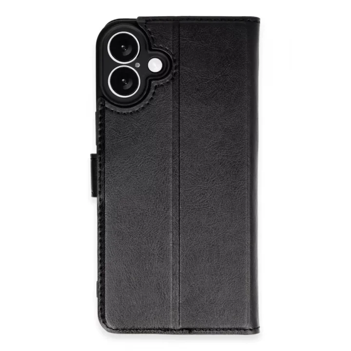 Mey İthalat®   iPhone 16 Kılıf Trend S Plus Kapaklı Kılıf - Siyah