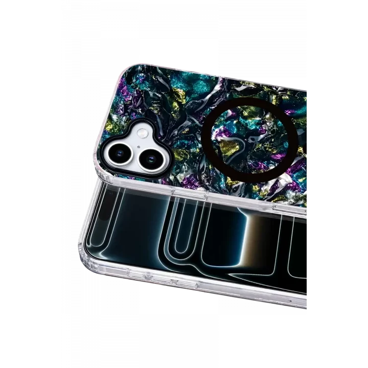 Mey İthalat®   iPhone 16 Mila Dalgalı Magsafe Kapak - Lacivert