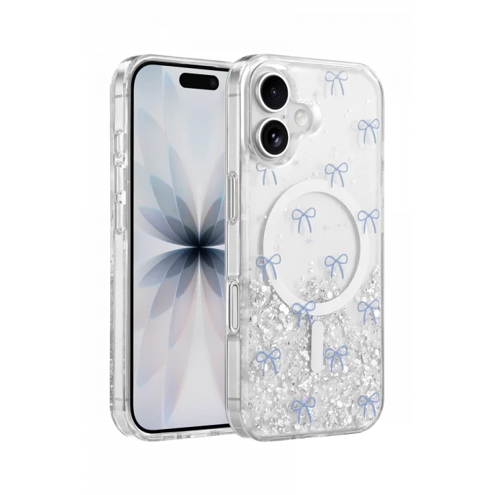Mey İthalat®   iPhone 16 Misk Simli Magsafe Kapak - Desen 3