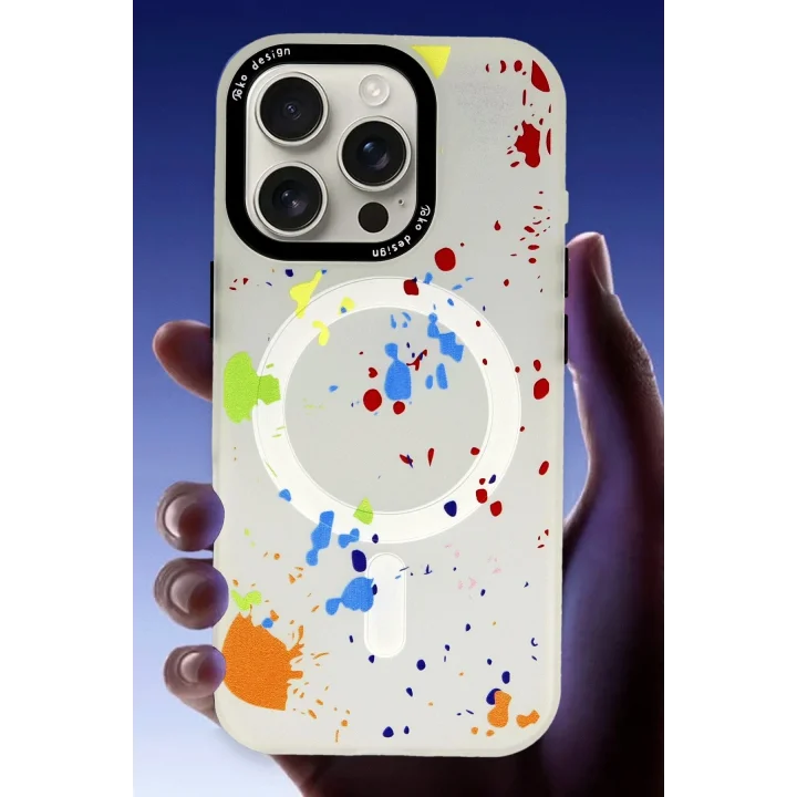 Mey İthalat®  iPhone 16 Pro Max Colorful Magsafe Kapak - Titan Gri