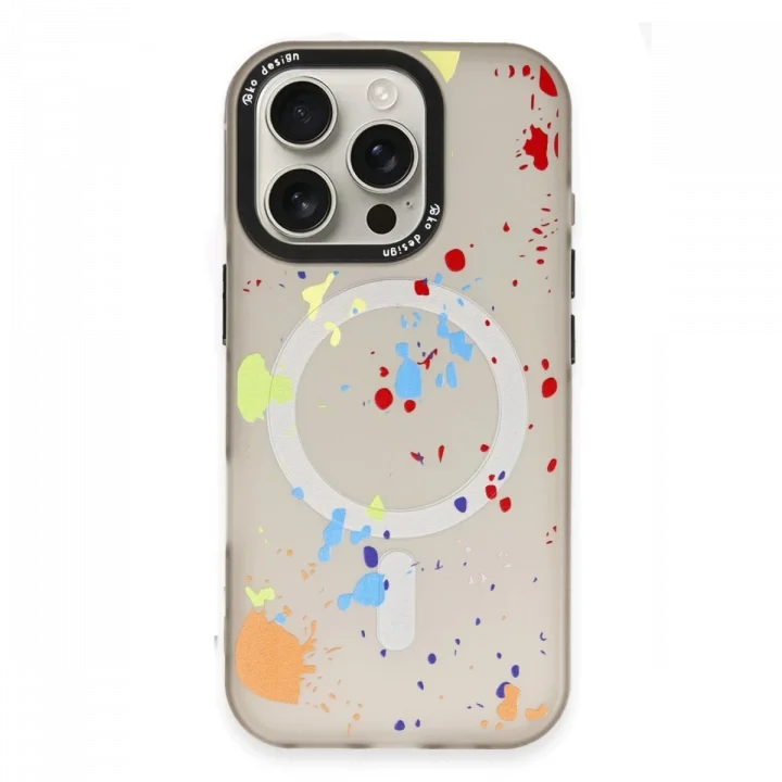 Mey İthalat®  iPhone 16 Pro Max Colorful Magsafe Kapak - Titan Gri