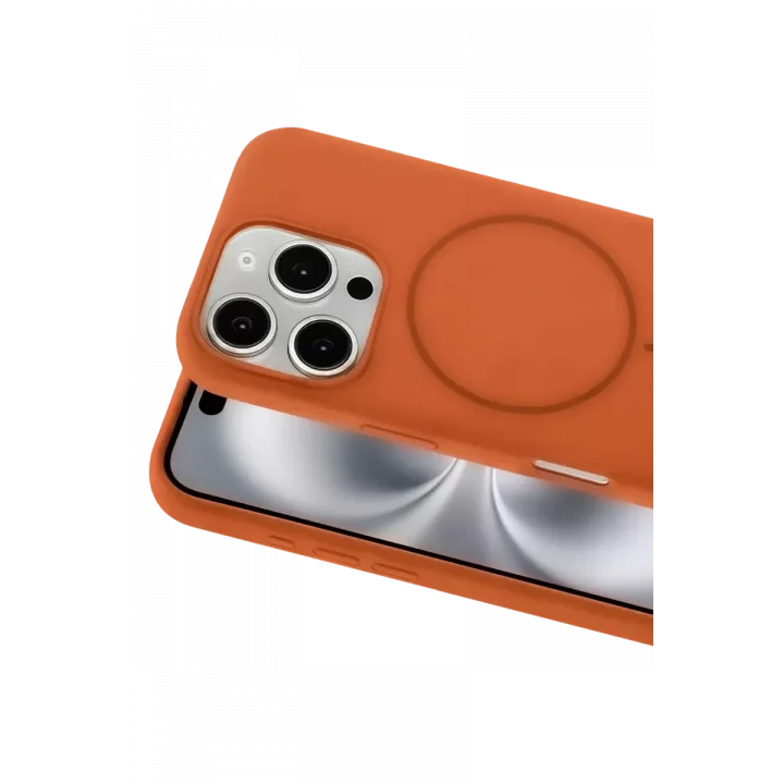 Mey İthalat®   iPhone 16 Pro Max Kılıf Jully Magsafe Kapak - Turuncu