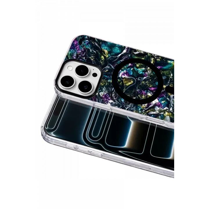 Mey İthalat®   iPhone 16 Pro Max Mila Dalgalı Magsafe Kapak - Lacivert