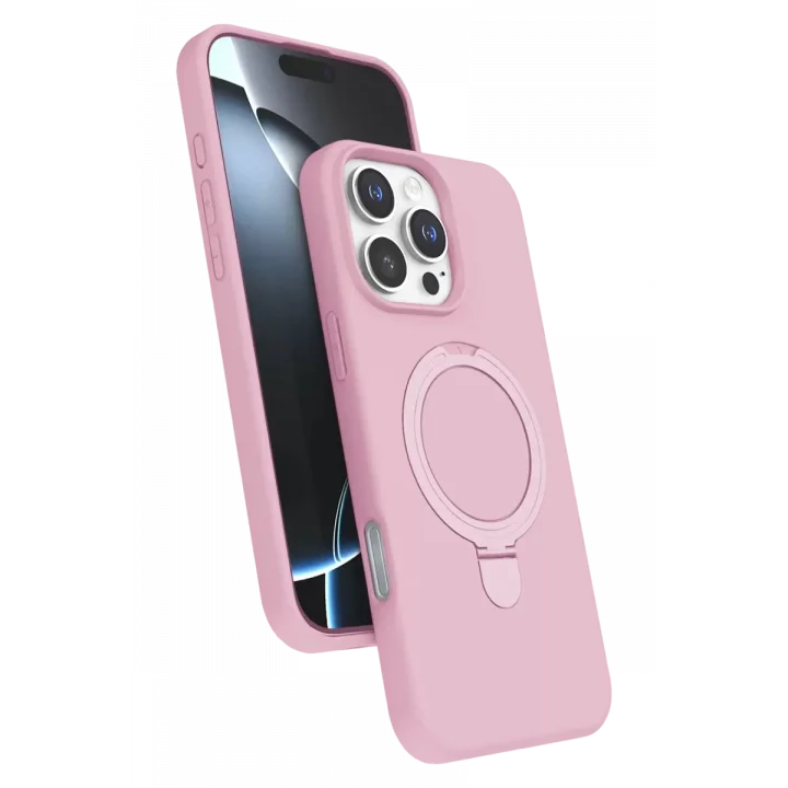 Mey İthalat®   iPhone 16 Pro Max Regal Magsafe Standlı Kapak - Açık Pembe