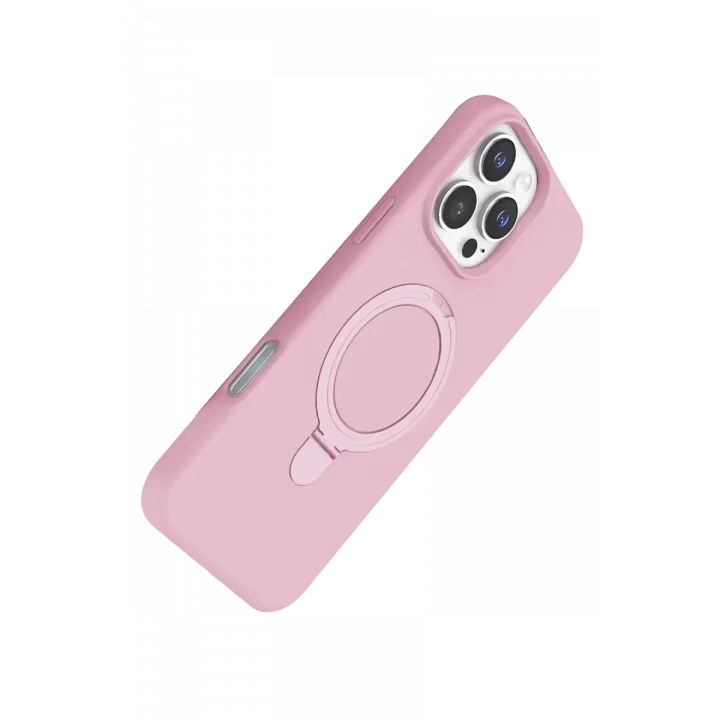 Mey İthalat®   iPhone 16 Pro Max Regal Magsafe Standlı Kapak - Açık Pembe