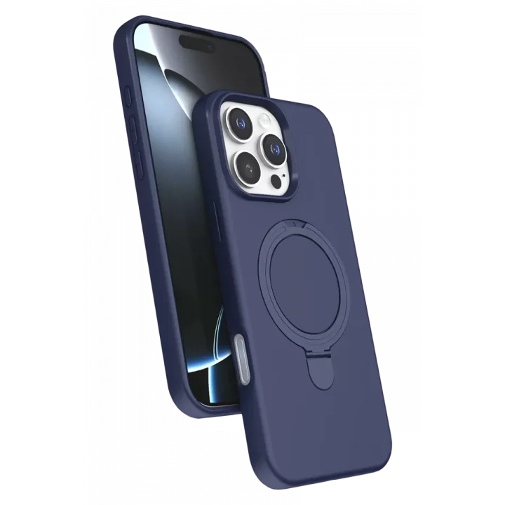 Mey İthalat®   iPhone 16 Pro Max Regal Magsafe Standlı Kapak - Lacivert