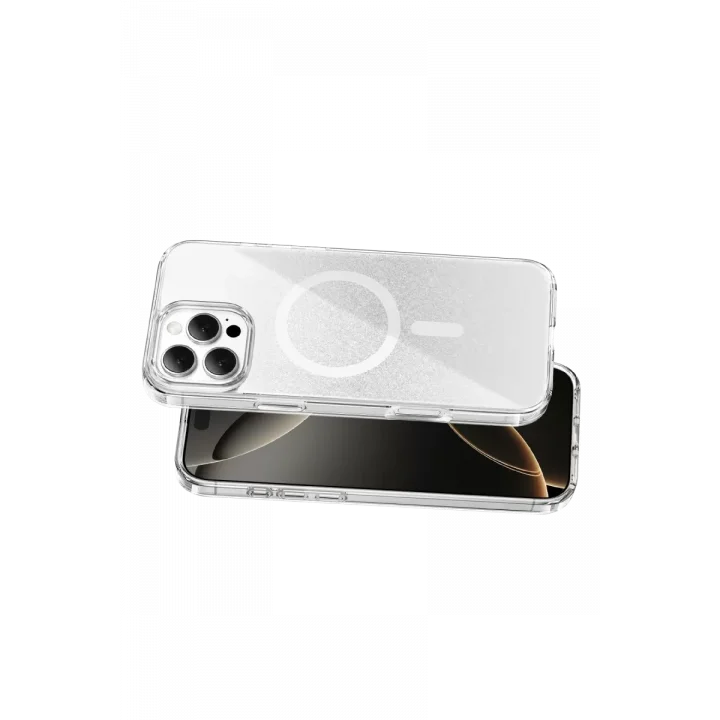 Mey İthalat®   iPhone 16 Pro Max Sora Simli Magsafe Kapak - Beyaz