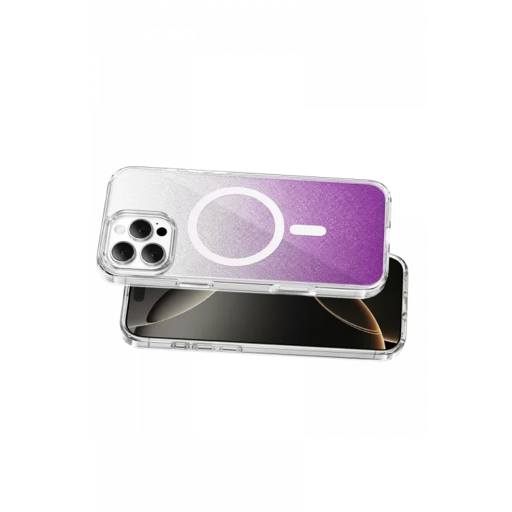Mey İthalat®   iPhone 16 Pro Max Sora Simli Magsafe Kapak - Mor