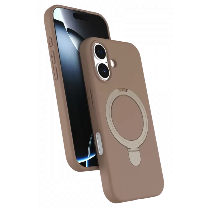 Mey İthalat®   iPhone 16 Regal Magsafe Standlı Kapak - Çöl Titanyum