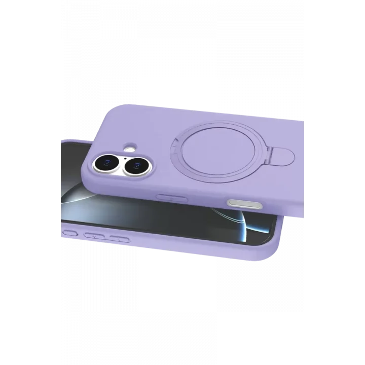 Mey İthalat®   iPhone 16 Regal Magsafe Standlı Kapak - Lila