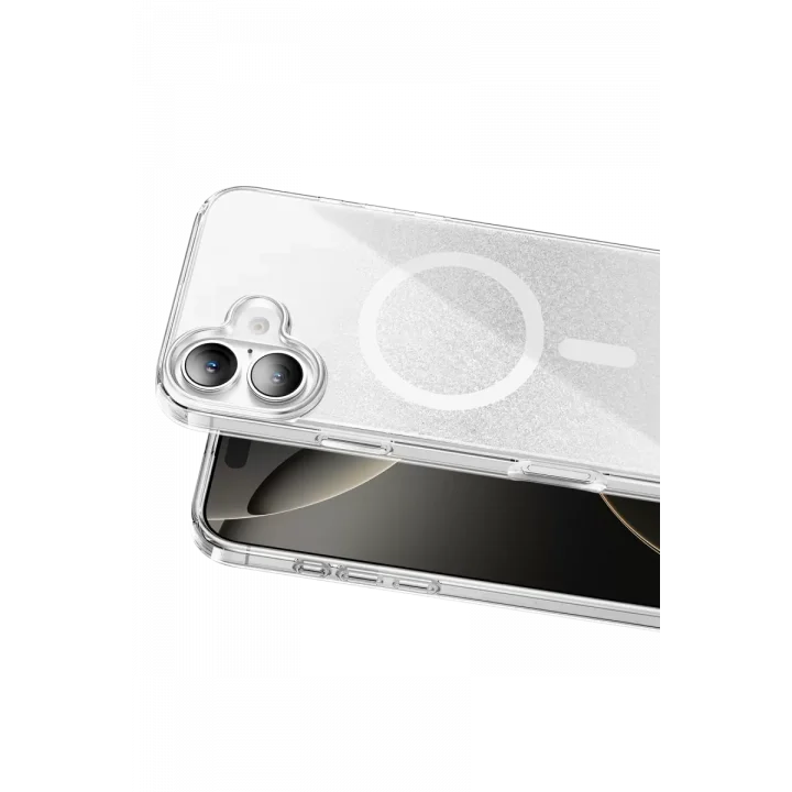 Mey İthalat®   iPhone 16 Sora Simli Magsafe Kapak - Beyaz