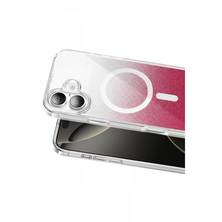 Mey İthalat®   iPhone 16 Sora Simli Magsafe Kapak - Kırmızı
