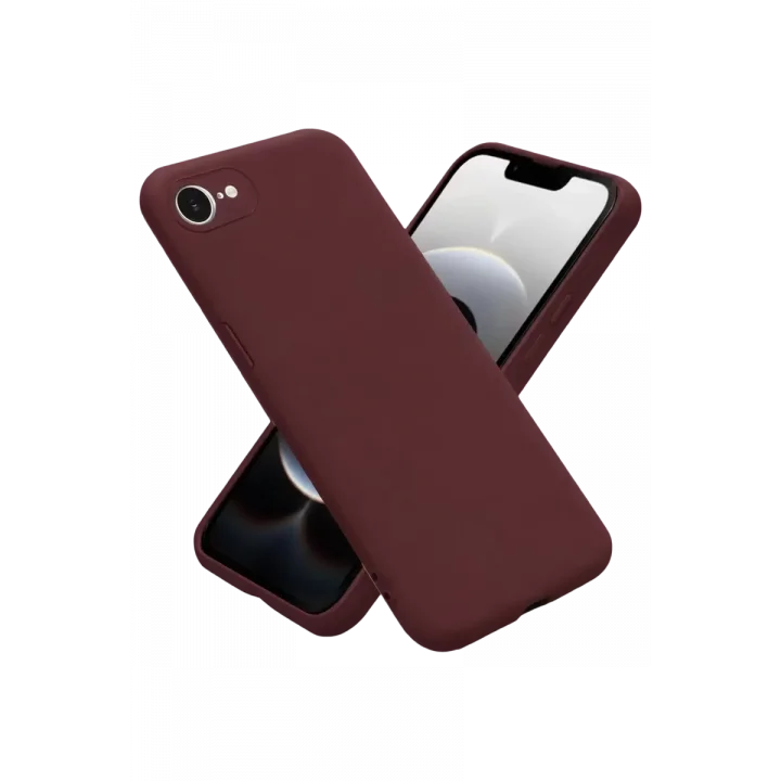 Mey İthalat®   iPhone 16E Kılıf First Silikon - Bordo
