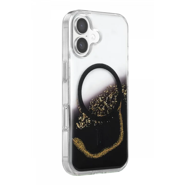 Mey İthalat®   iPhone 17 Lotus Simli Magsafe Kapak - Siyah