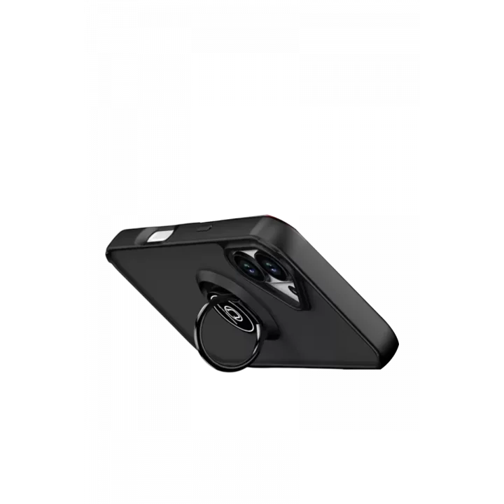 Mey İthalat®   iPhone 17 Montreal Yüzüklü Silikon Kapak - Siyah
