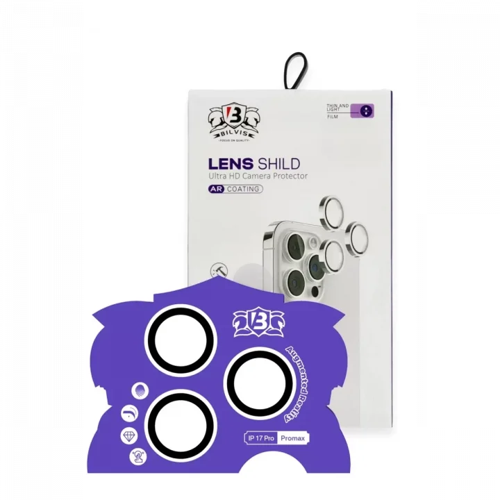 Mey İthalat®   iPhone 17 Pro Max Bilvis Titan Kamera Lens - Gümüş
