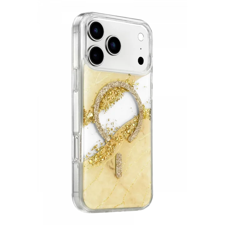 Mey İthalat®   iPhone 17 Pro Max Lotus Simli Magsafe Kapak - Gümüş