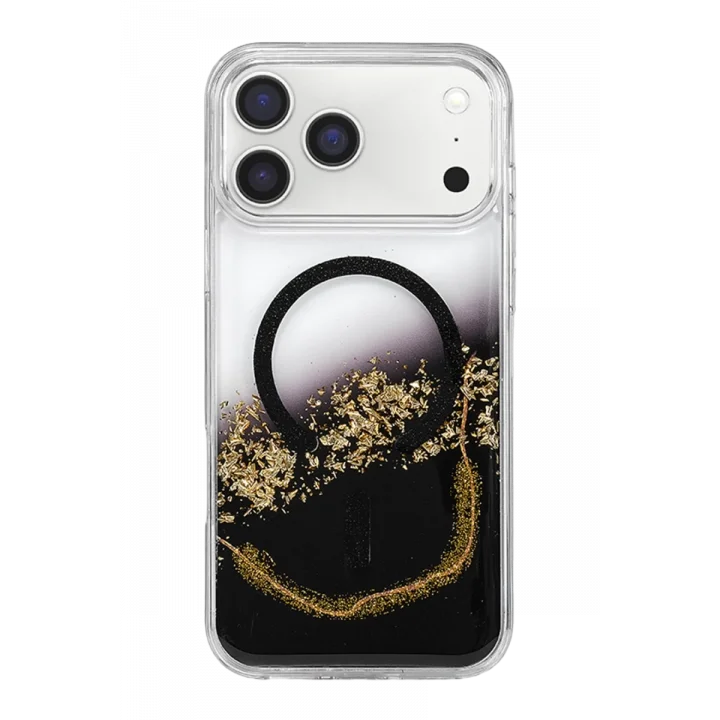 Mey İthalat®   iPhone 17 Pro Max Lotus Simli Magsafe Kapak - Siyah