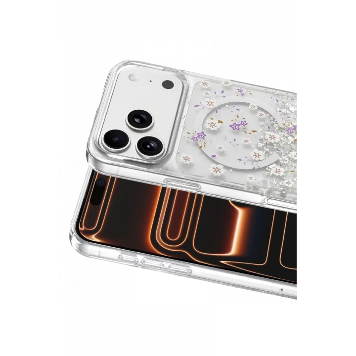 Mey İthalat®   iPhone 17 Pro Max Misk Simli Magsafe Kapak - Desen 2