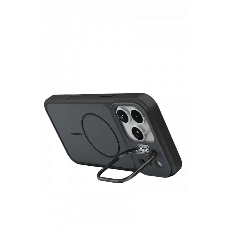Mey İthalat®   iPhone 17 Pro Max Pale Magsafe Standlı Kapak - Siyah