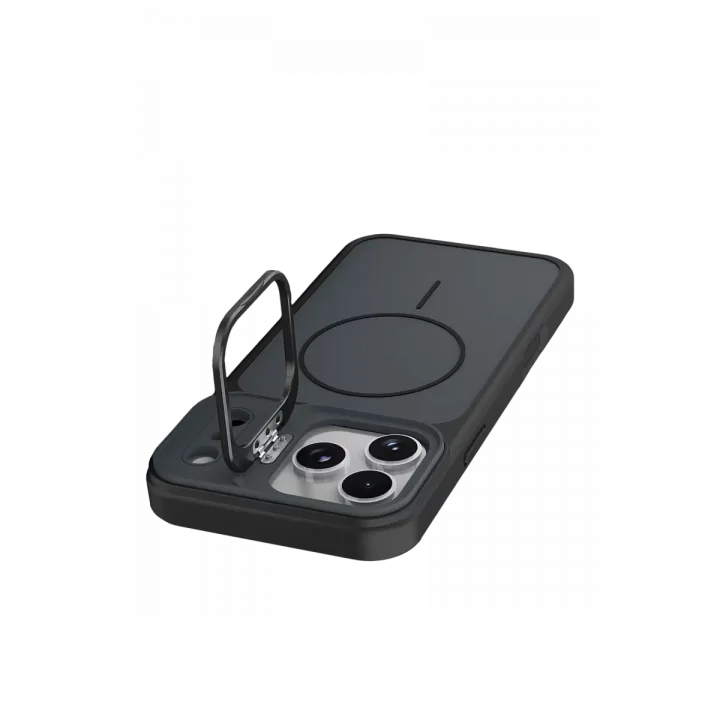 Mey İthalat®   iPhone 17 Pro Max Pale Magsafe Standlı Kapak - Siyah