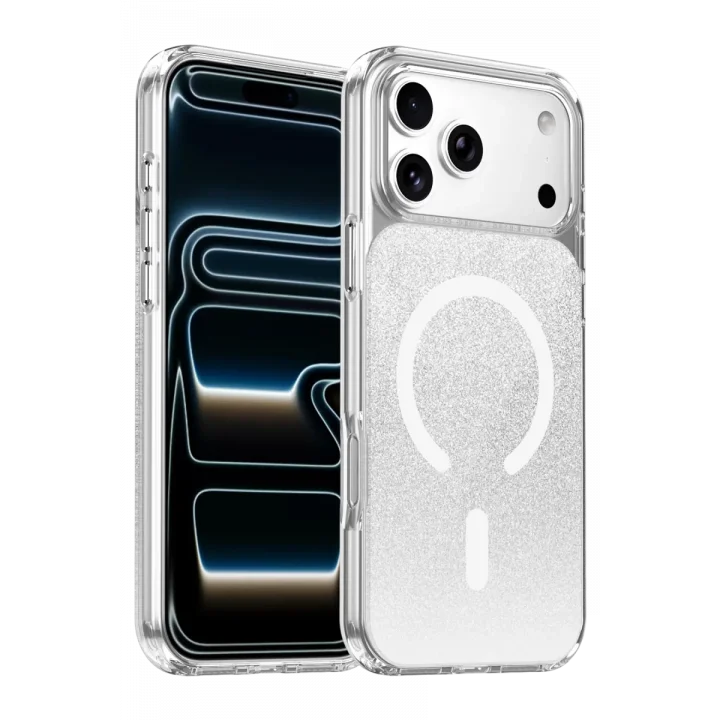 Mey İthalat®   iPhone 17 Pro Max Sora Simli Magsafe Kapak - Beyaz