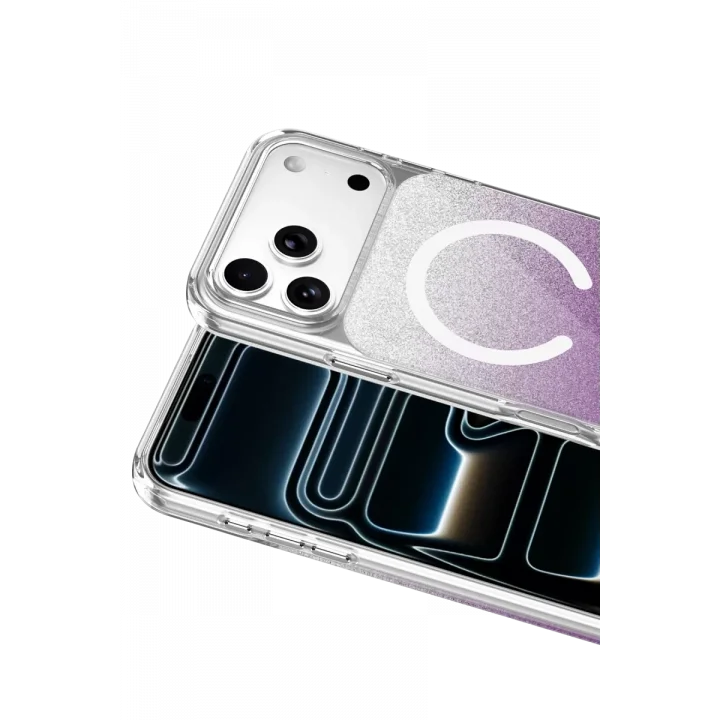 Mey İthalat®   iPhone 17 Pro Max Sora Simli Magsafe Kapak - Mor