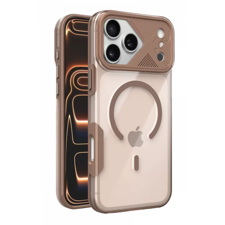 Mey İthalat®   iPhone 17 Pro Max Zinko Magsafe Kapak - Çöl Titanyum