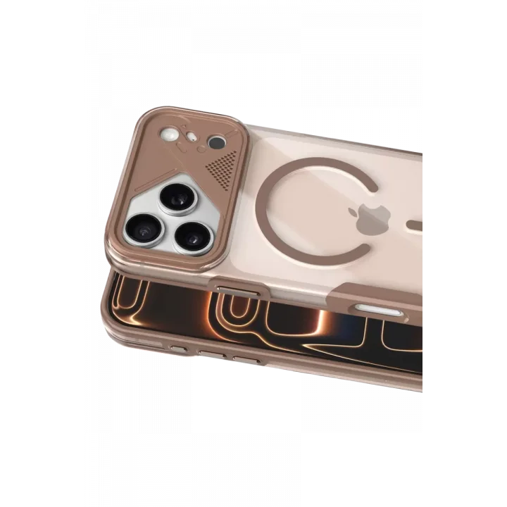 Mey İthalat®   iPhone 17 Pro Max Zinko Magsafe Kapak - Çöl Titanyum