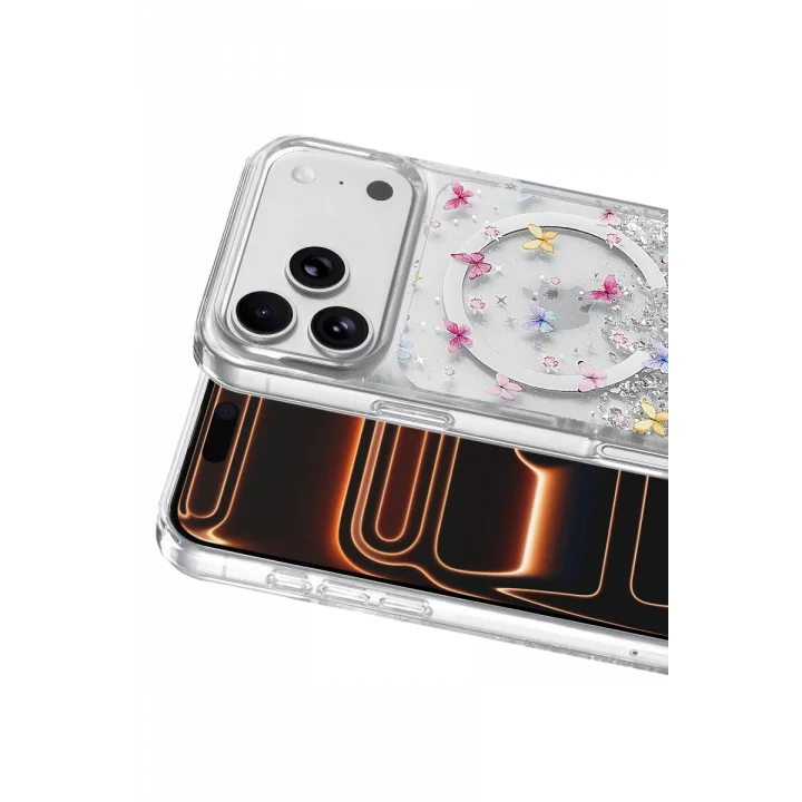 Mey İthalat®   iPhone 17 Pro Misk Simli Magsafe Kapak - Desen 4
