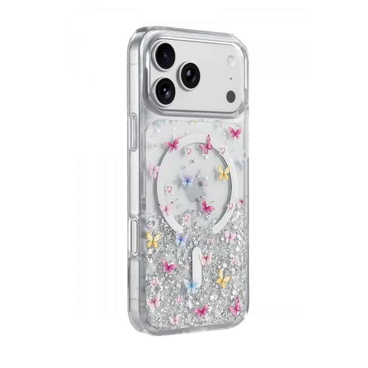 Mey İthalat®   iPhone 17 Pro Misk Simli Magsafe Kapak - Desen 4