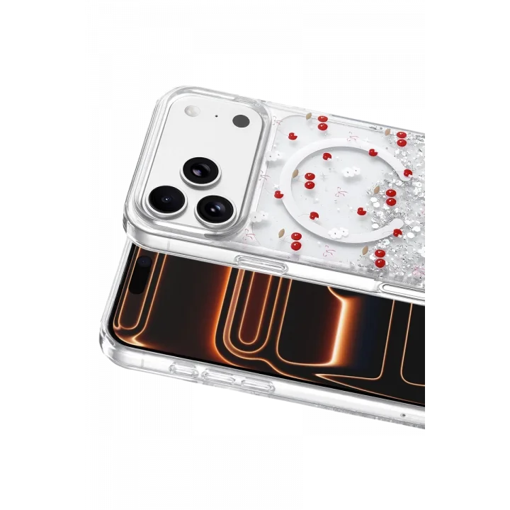 Mey İthalat®   iPhone 17 Pro Misk Simli Magsafe Kapak - Desen 5